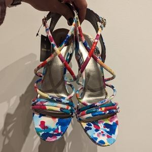 NWT watercolor strappy heels